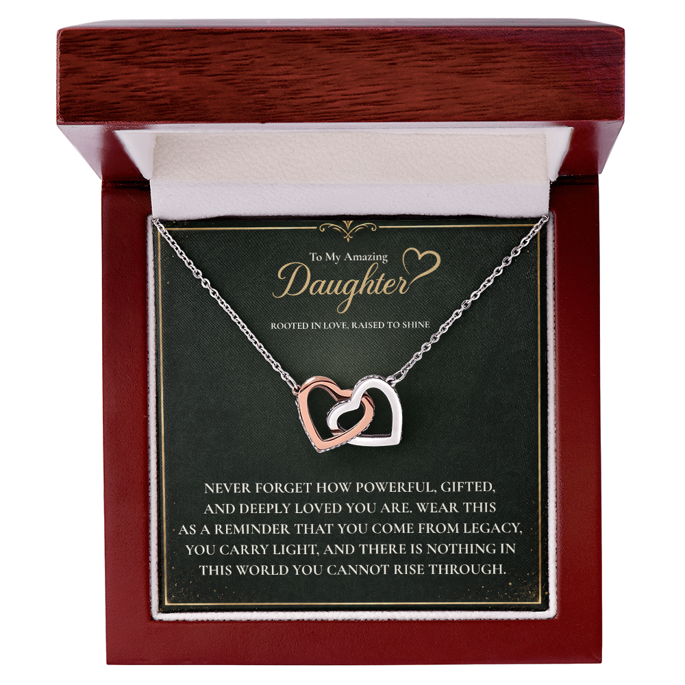 Daughter Interlocking hearts necklace