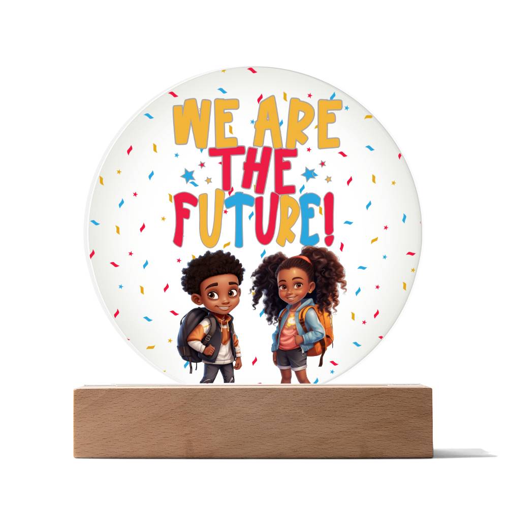 Kids Are the Future LED Night Light: Dreamy Ambiance for Little Dreamers-White Background