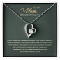 To My Mom – Because of You I Am Heart Pendant Necklace