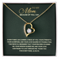 To My Mom – Because of You I Am Heart Pendant Necklace