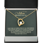 To My Mom – Because of You I Am Heart Pendant Necklace
