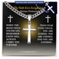 Faith Over Fear Cross Necklace – Inspirational Gold Cross Gift for Strength & Protection