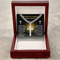 Faith Over Fear Cross Necklace – Inspirational Gold Cross Gift for Strength & Protection