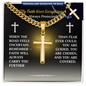 Faith Over Fear Cross Necklace – Inspirational Gold Cross Gift for Strength & Protection