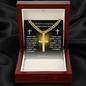 Faith Over Fear Cross Necklace – Inspirational Gold Cross Gift for Strength & Protection