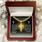 Faith Over Fear Cross Necklace – Inspirational Gold Cross Gift for Strength & Protection
