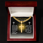 Faith Over Fear Cross Necklace – Inspirational Gold Cross Gift for Strength & Protection