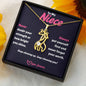To My Niece Giraffe Necklace – Heartfelt Gift of Love & Inspiration