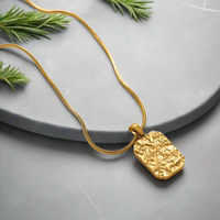 Load image into Gallery viewer, Gold Lava Necklace – Unique Textured Pendant for the Bold
