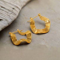 Load image into Gallery viewer, Gold Wavy Earrings – Unique Flowing Design, Perfect for Everyday Elegance
