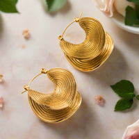 Load image into Gallery viewer, Gold Seashell hoop Earrings – Ocean-Inspired Statement Jewelry for Confident Women
