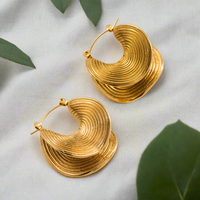 Load image into Gallery viewer, Gold Seashell hoop Earrings – Ocean-Inspired Statement Jewelry for Confident Women
