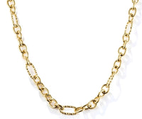 Load image into Gallery viewer, Gold Twist Link Chain Necklace - Stylish Flat Circle Chain
