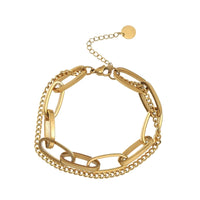 Load image into Gallery viewer, Gold Double Layer Bracelet – Versatile Layered Design for a Sophisticated Look
