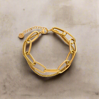 Load image into Gallery viewer, Gold Double Layer Bracelet – Versatile Layered Design for a Sophisticated Look
