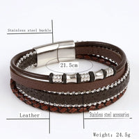 Load image into Gallery viewer, For Him Durable Stainless Steel PU Leather Bracelet - Durable Wristband for Everyday
