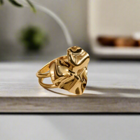 Load image into Gallery viewer, Gold Heart Statement Ring - Bold &amp; Stylish Love Jewelry
