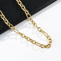 Load image into Gallery viewer, Gold Twist Link Chain Necklace - Stylish Flat Circle Chain

