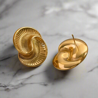 Load image into Gallery viewer, Gold Spiral Shell Stud Earrings – Stylish Nautical-Inspired Jewelry – Everyday Elegance
