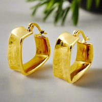 Load image into Gallery viewer, Gold Sleek Square Earrings for Women – Stylish and Elegant
