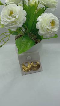 Load and play video in Gallery viewer, Gold Seashell hoop Earrings – Ocean-Inspired Statement Jewelry for Confident Women
