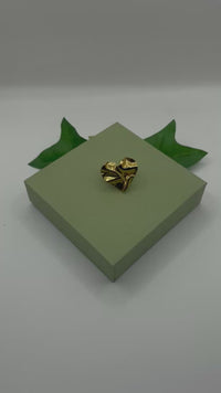Load and play video in Gallery viewer, Gold Heart Statement Ring - Bold &amp; Stylish Love Jewelry
