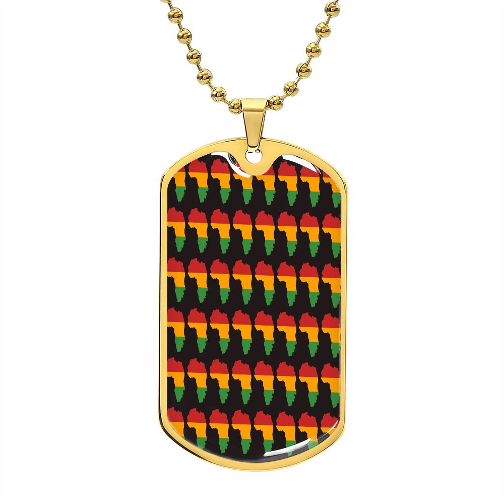 Modern Black Culture Dog Tag Chain-front gold