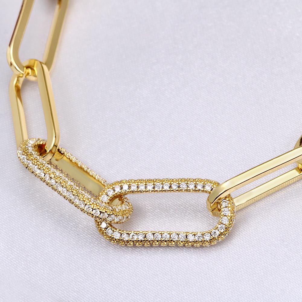 Stunning Unmatched Linked Necklace for Mom-gold close up